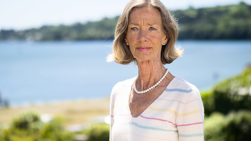 Liz Lane at the Cornish creek where she lives.