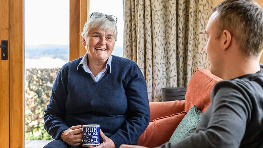 Interviewing Sue Strachan for the magazine podcast