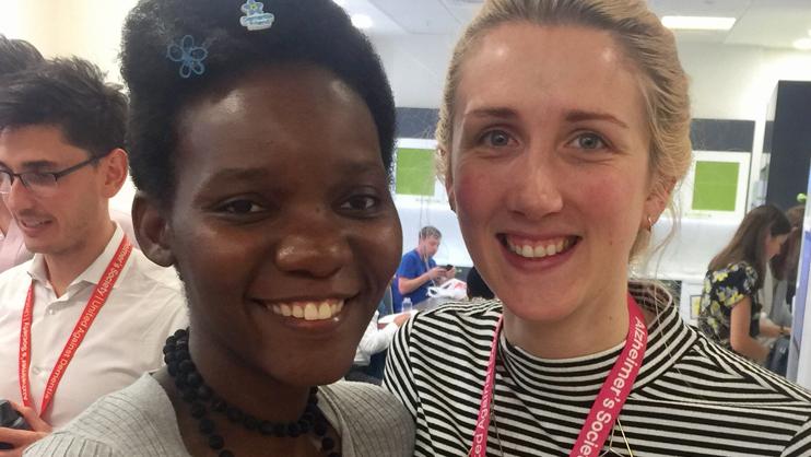 Florence Naluyimba with Alzheimer's Society staff.