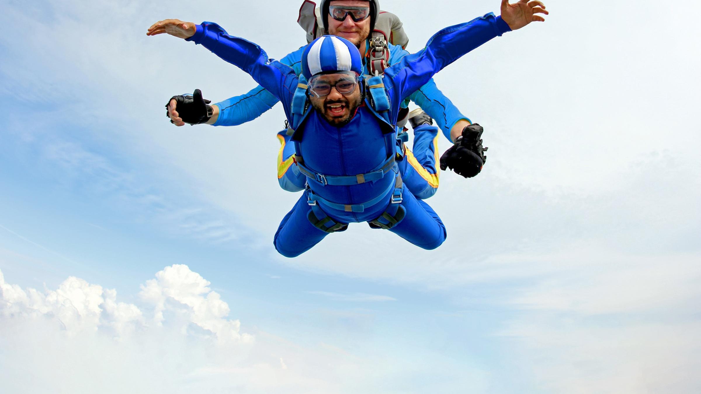 Man skydiving.
