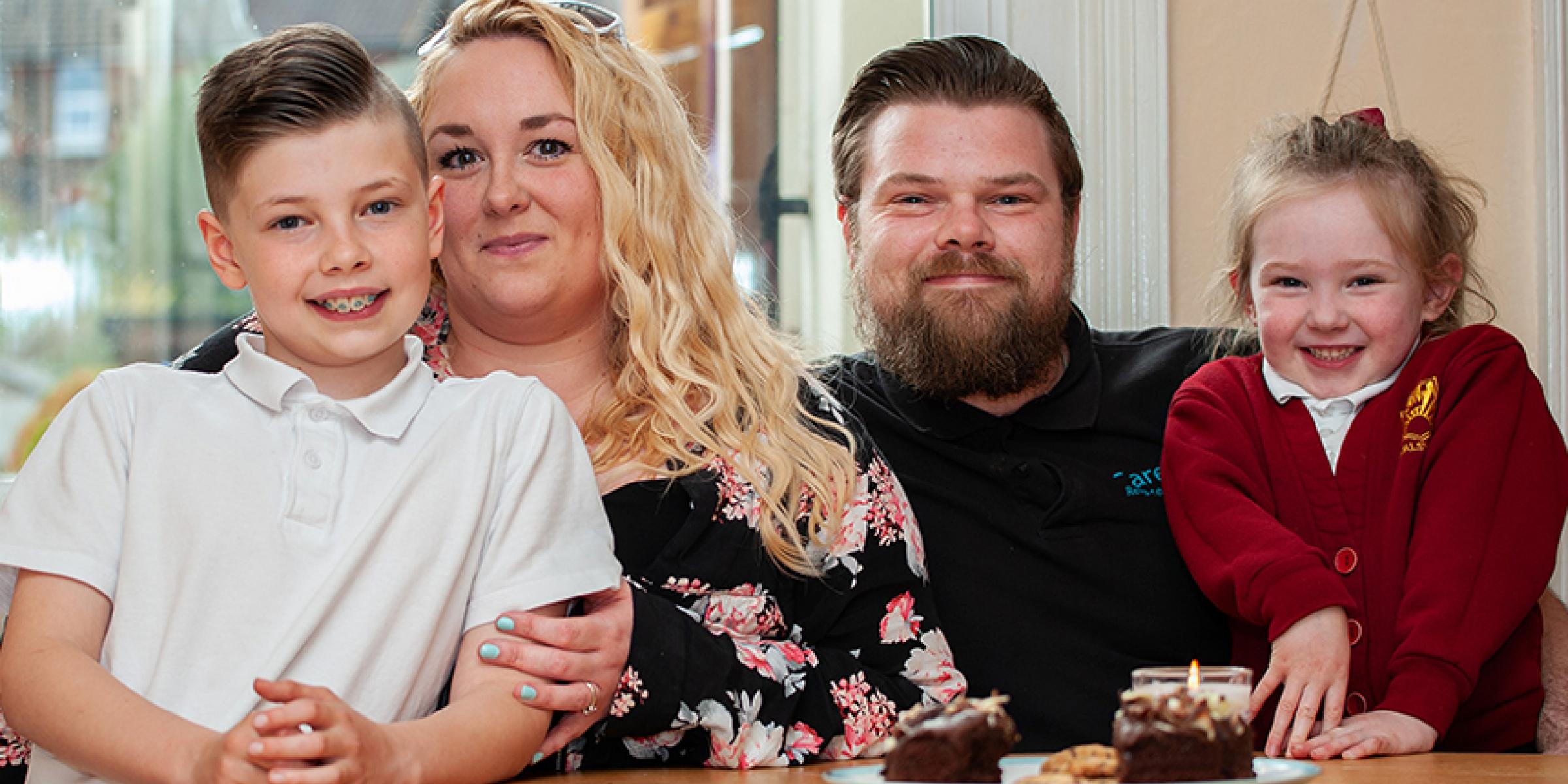 Louise Thomson with her family.