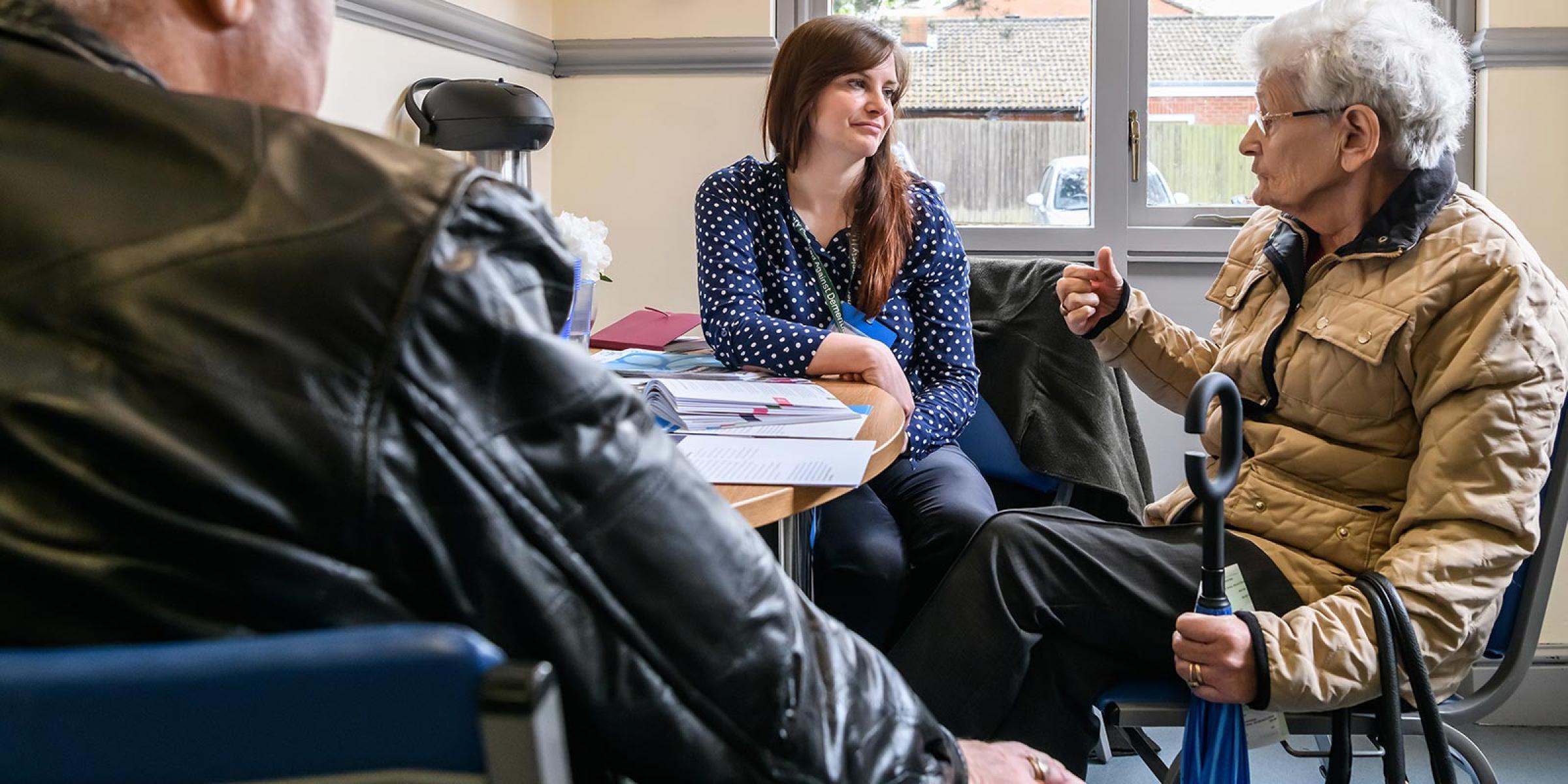 People attend an Alzheimer's Society drop-in service