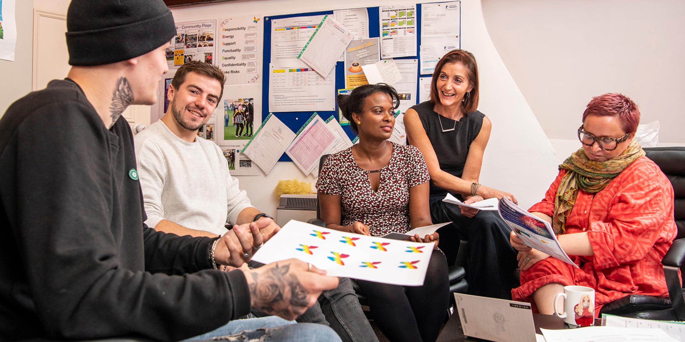 A meeting of staff at Landermeads care home