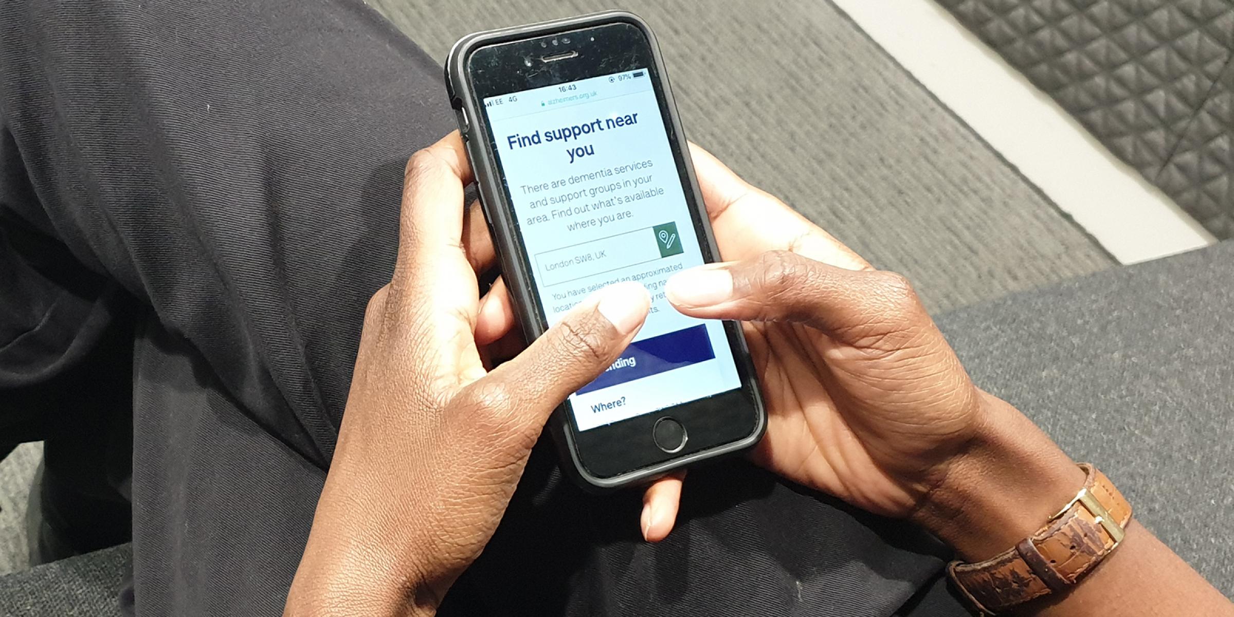 Using the dementia directory on a phone