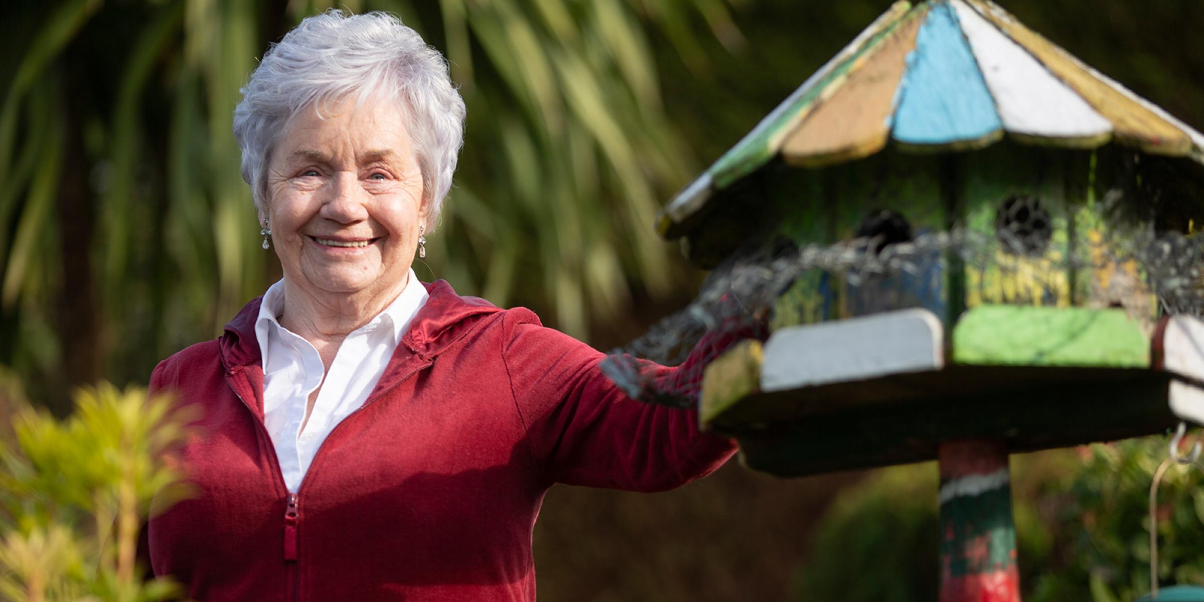 Celine Quinn in her garden