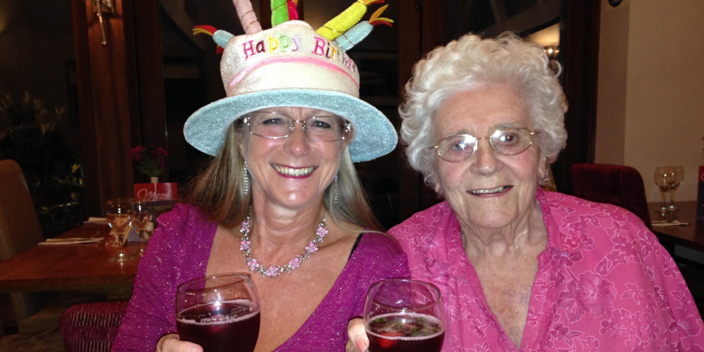 Jane and her mum smiling