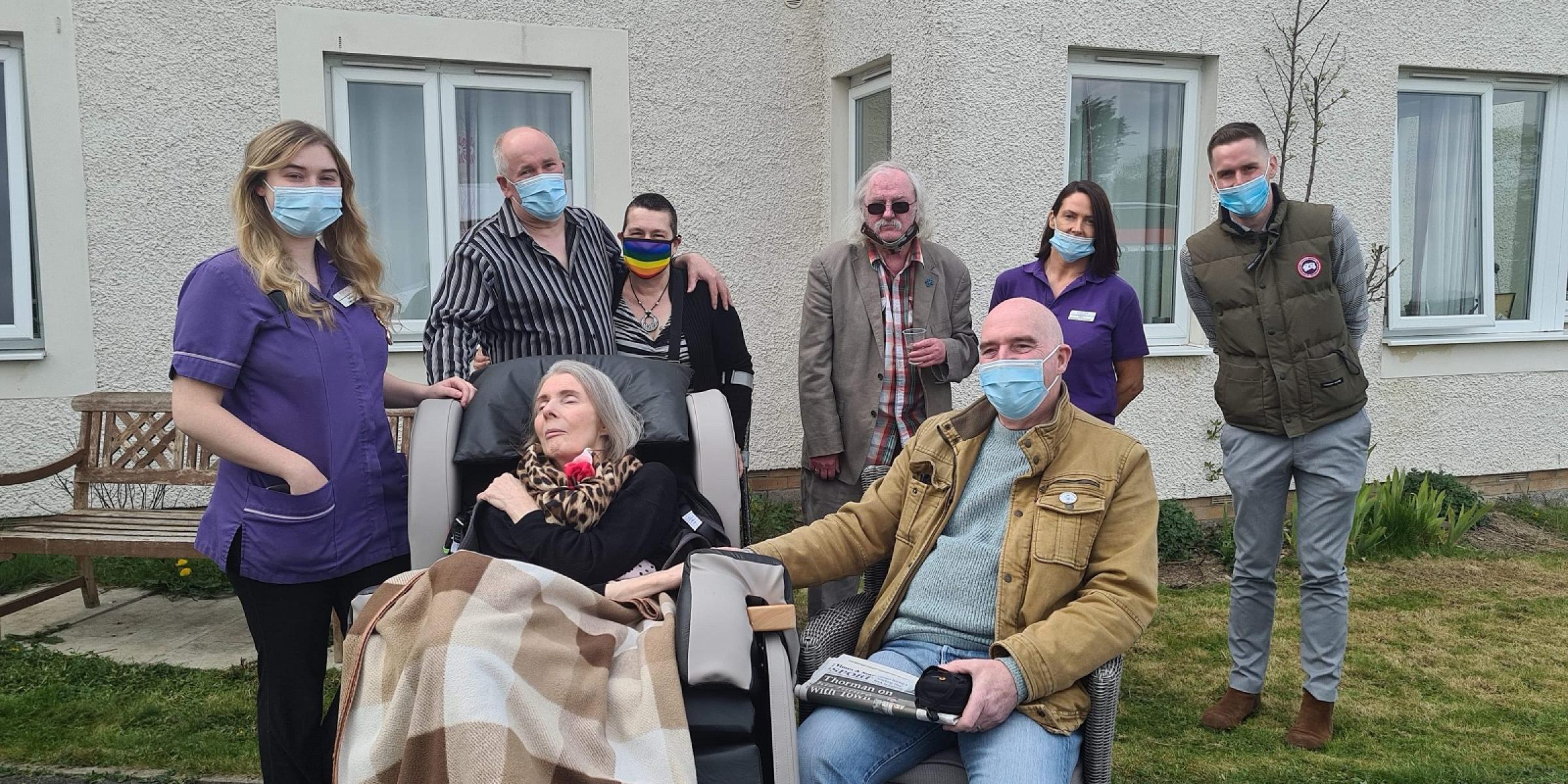 Graeme with Ann and care home staff