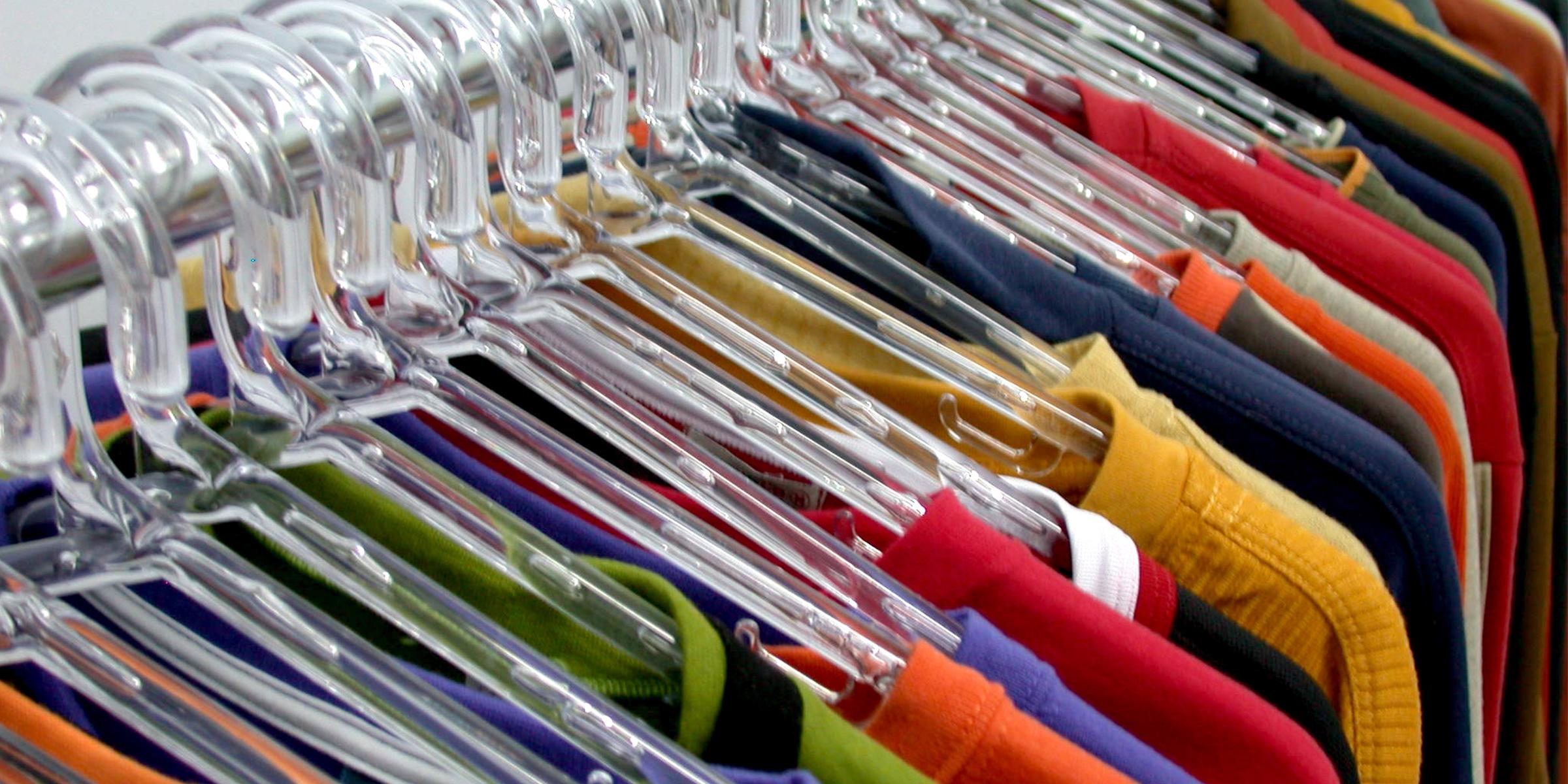 Clothes on a shop rail