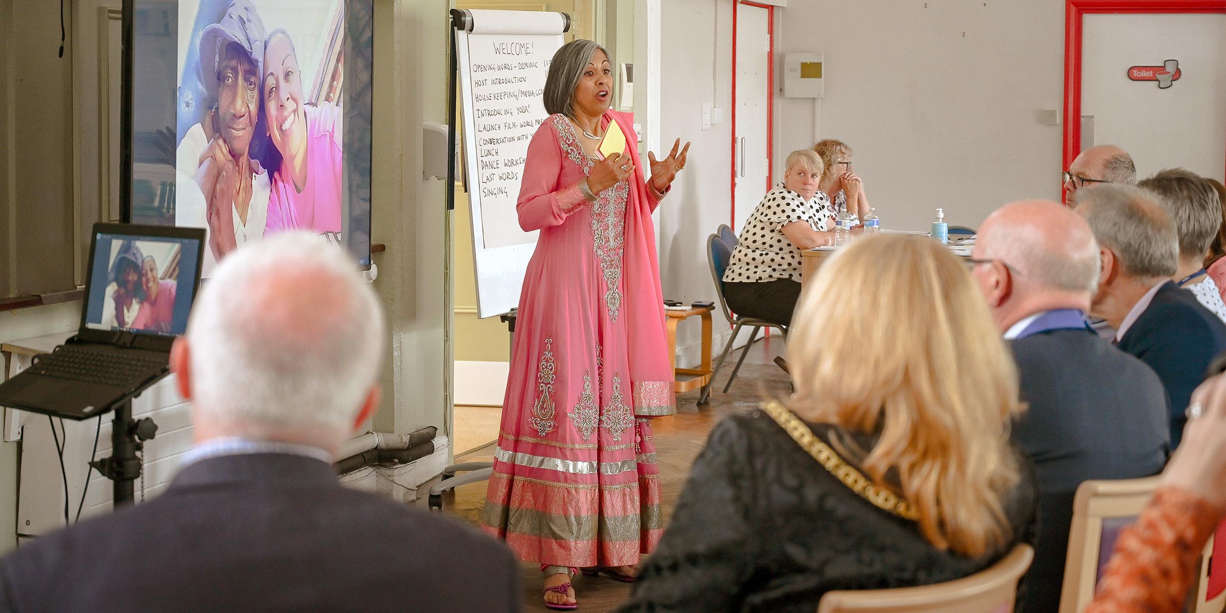 Saira Addison hosting the Young Onset Dementia Activists event.