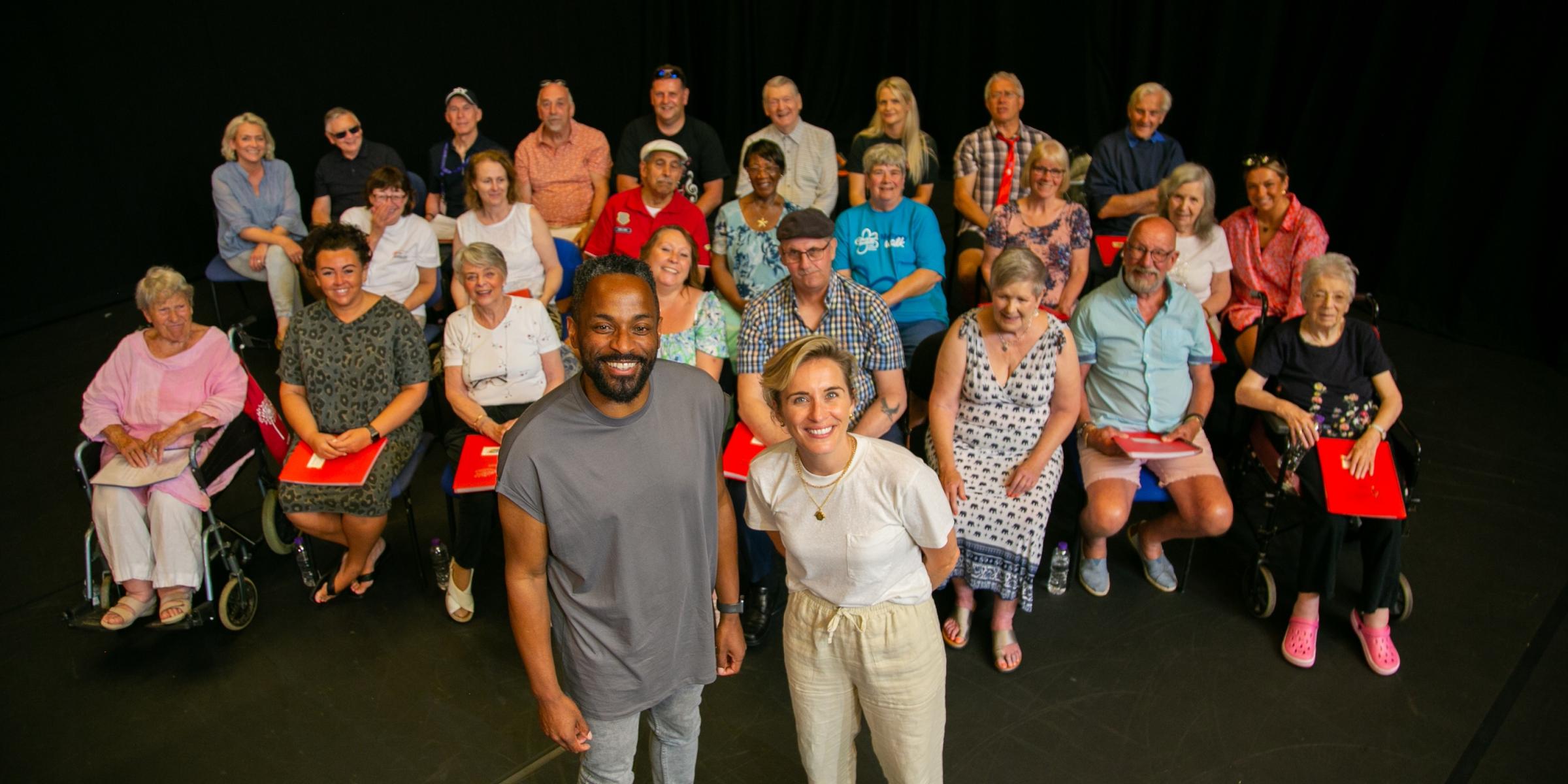 Vicky McClure standing with the dementia choir