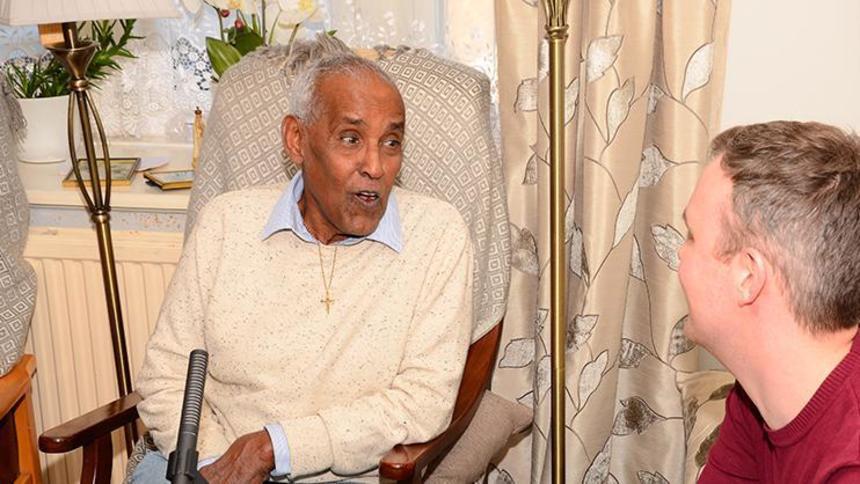 Abdul with Dementia together's Gareth Bracken