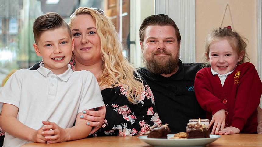Louise Thomson with her family.