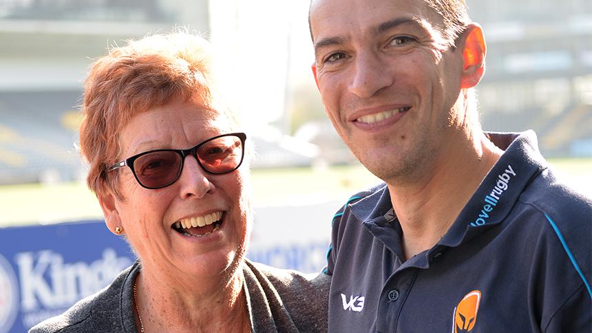 A Tackling Dementia Sports Cafe attendee and staff member