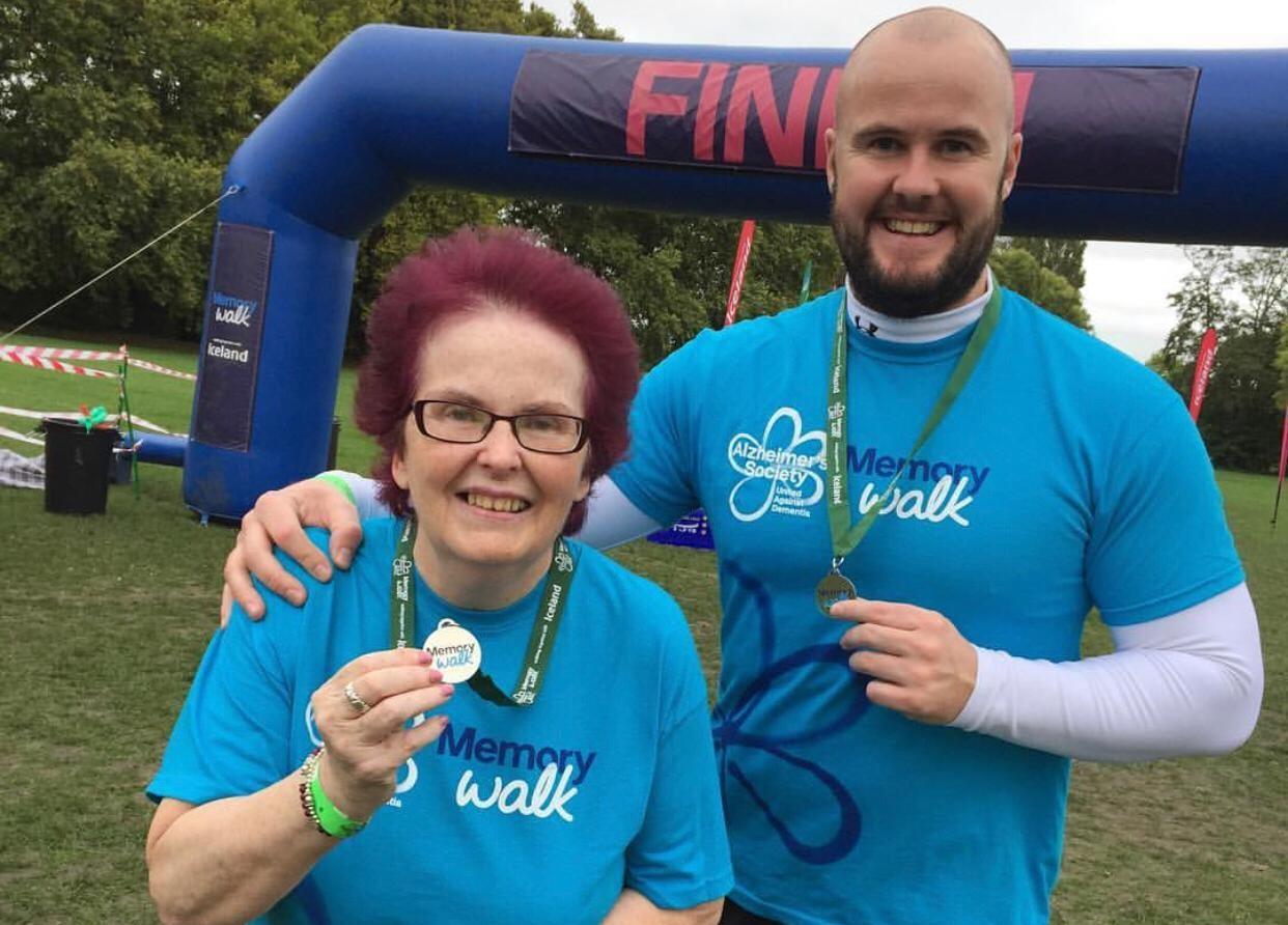 Neil with his mum at Memory Walk