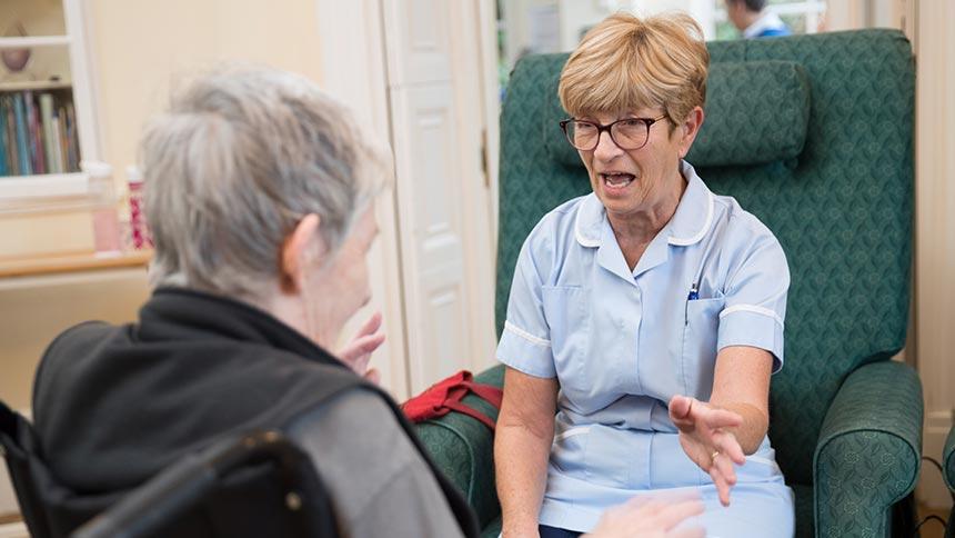 A staff member at St Teresa's Hospice