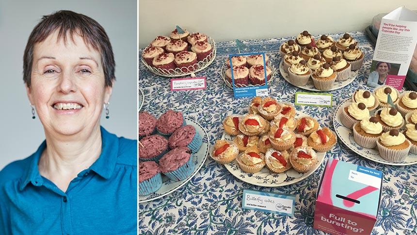 Nicky Smith and the cakes at her Cupcake Day event