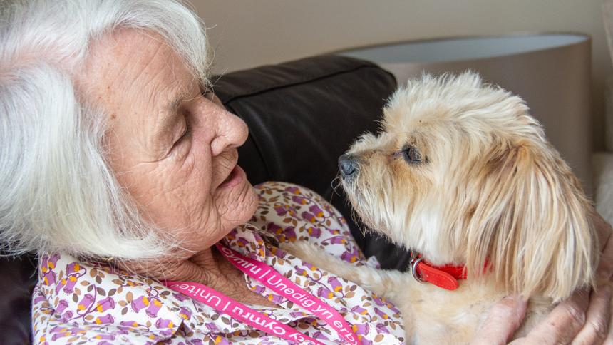 Margaret Willis with her dog Milly