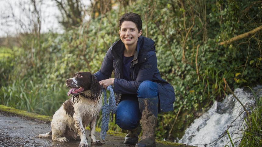 Karenza Frear and her dog, Billy