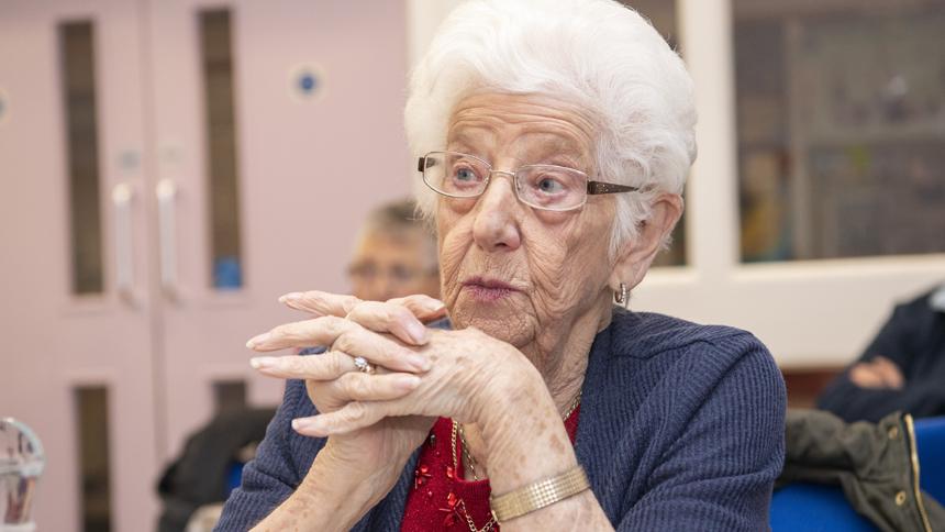 A person with dementia at the Salvation Army