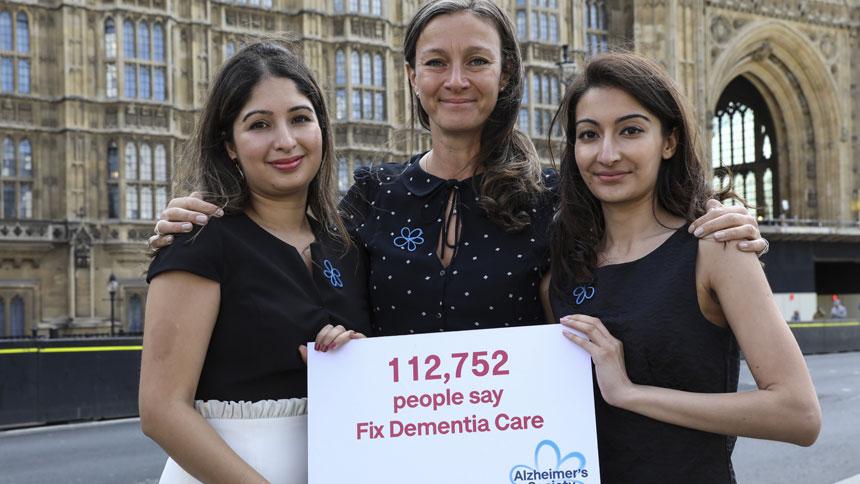 Nimisha Sharma with her sister Namrata and Sally Copley