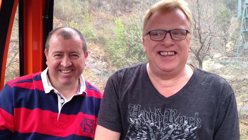 Andy Woodhead with his husband Bernard