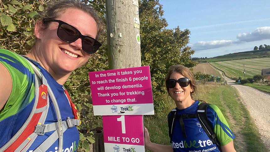 Bea McCarty doing Trek26 with a friend