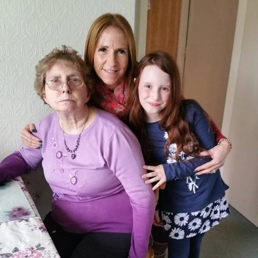 Vicki with her mum, Margaret, and daughter, Eden