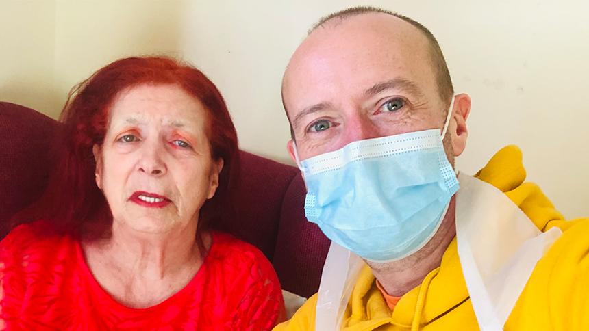 Jamie Greaves and his mum