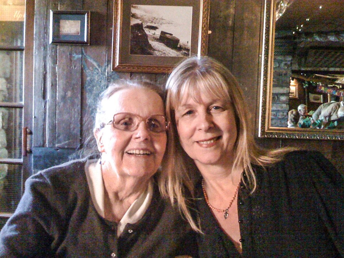 A close up of Julia and Gladys smiling