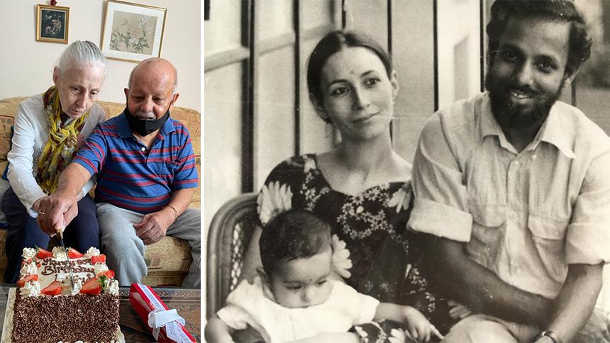 Pranab Das with wife Lucie