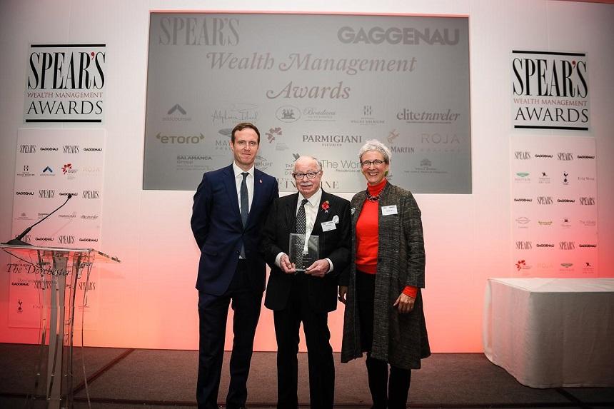 Malcolm Joyce receiving award for Philanthropist of the year