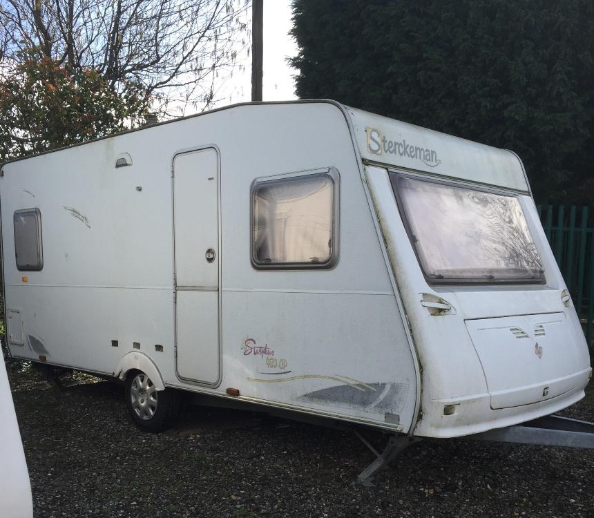 A close up of Keith's caravan