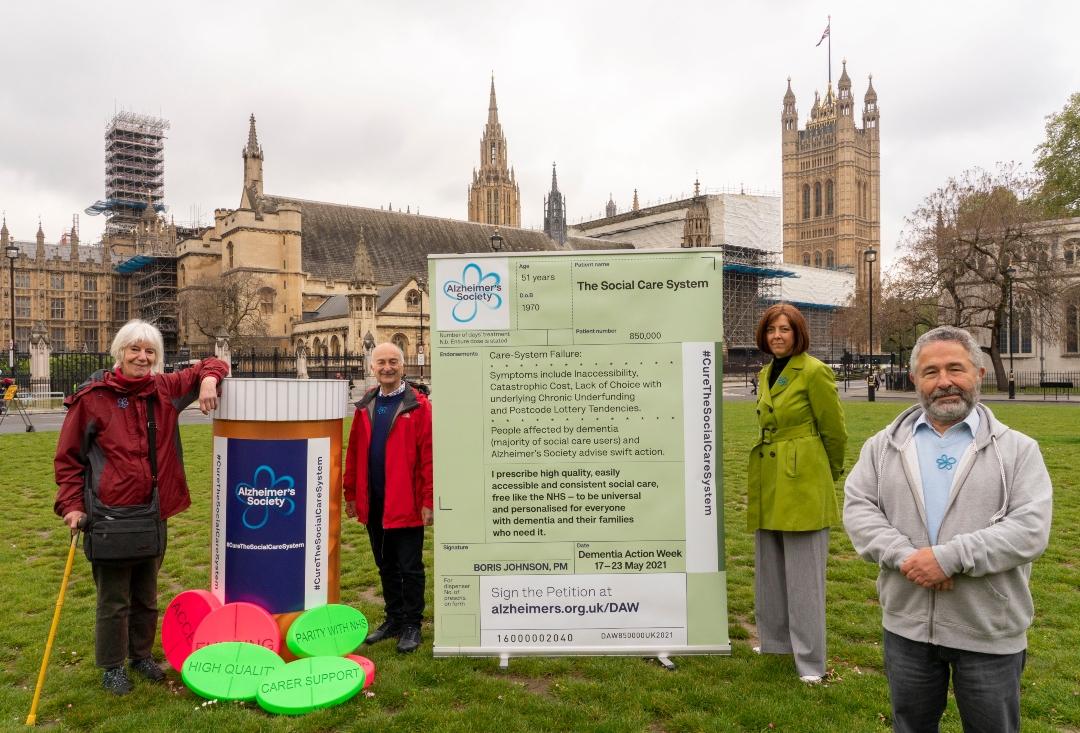 Elisabeth, Sir Tony Robinson, Kate Lee and Trevor launching the Dementia Action Week 2021 campaign