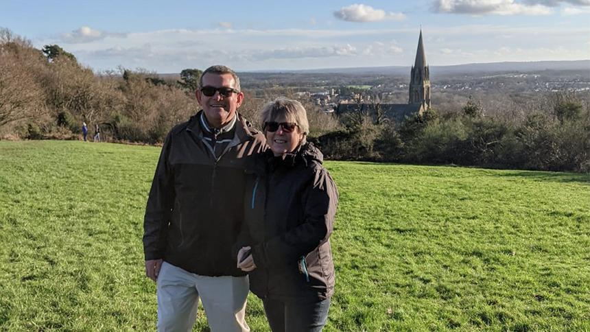 Caroline Fawcett and her husband