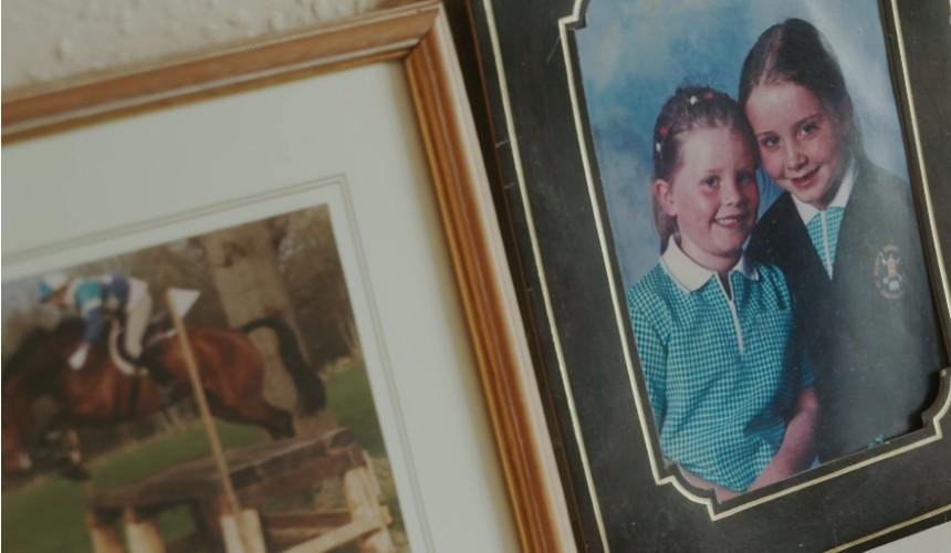 Two family photos from Saskia's childhood