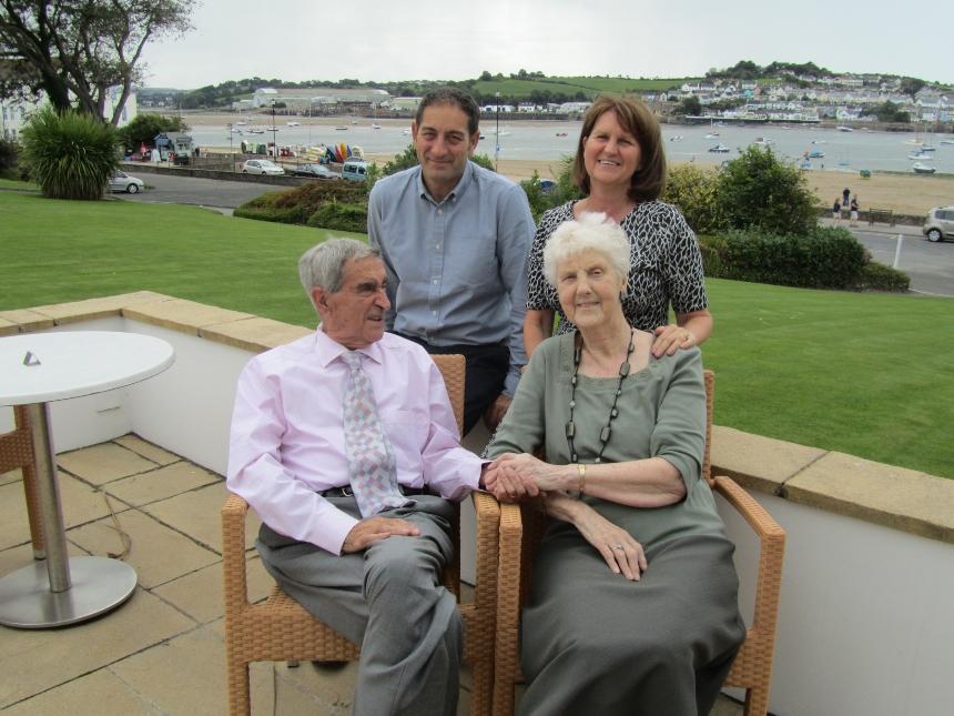 Annette Chidgey pictured alongside her father, brother and mother during happier times