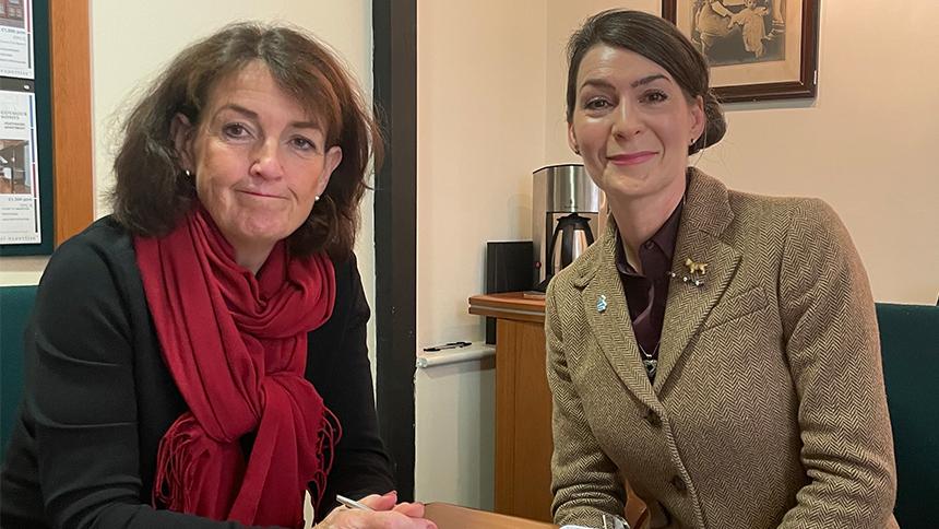 Society campaigner Tricia with her MP