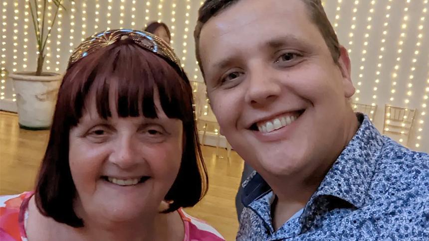 Adam Ashbery with his mum