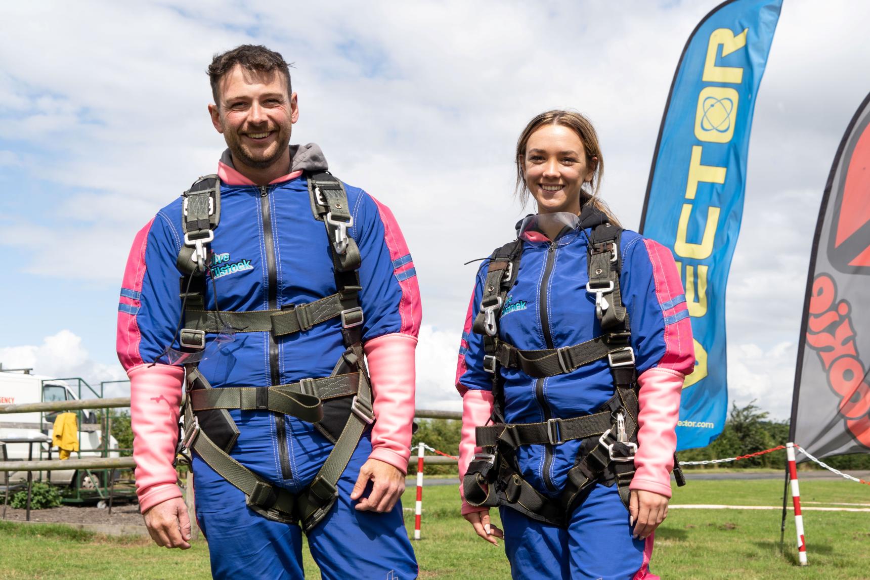 Vistry Staff preparing for a skydive