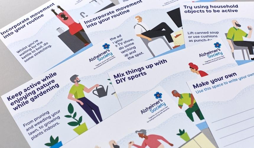 Image of the Movement Deck - pieces of paper with different activities on them