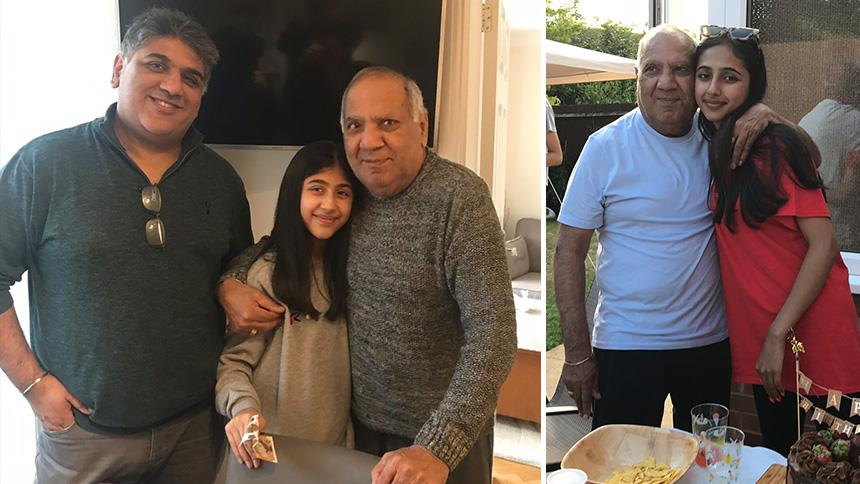 Gurdev Singh also known as 'Dave' with his family