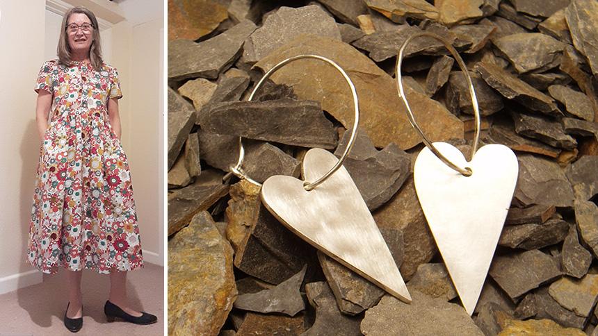 Dress and jewellery made by Jane Buckels