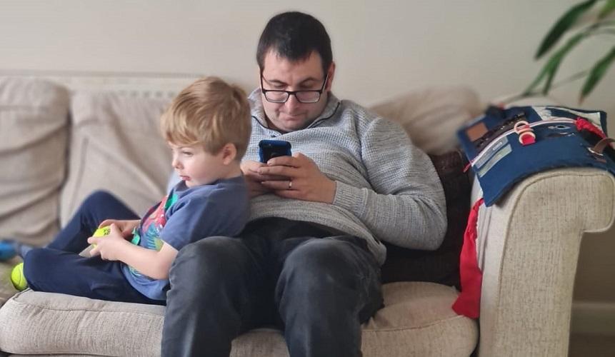 Mark and William sat together on a sofa