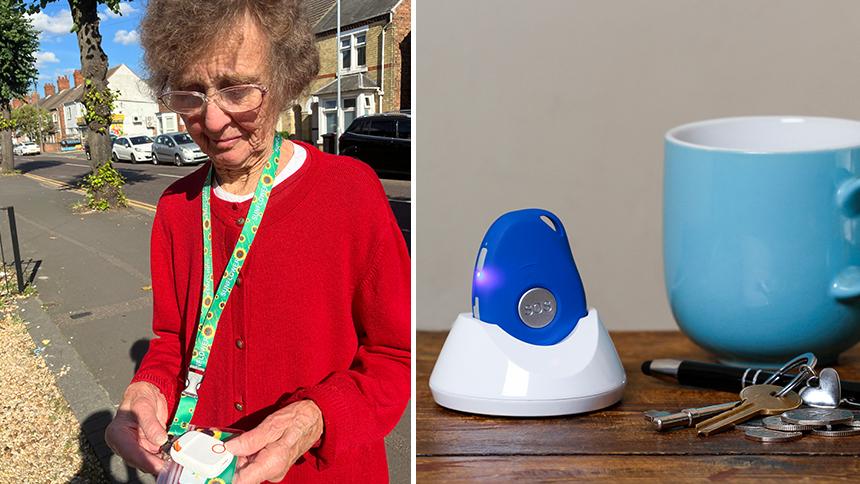 Prototype being tested and final GPS device