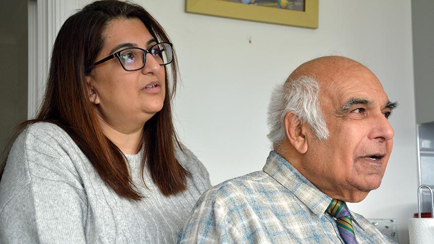 Dinesh Gohil with one of his daughters