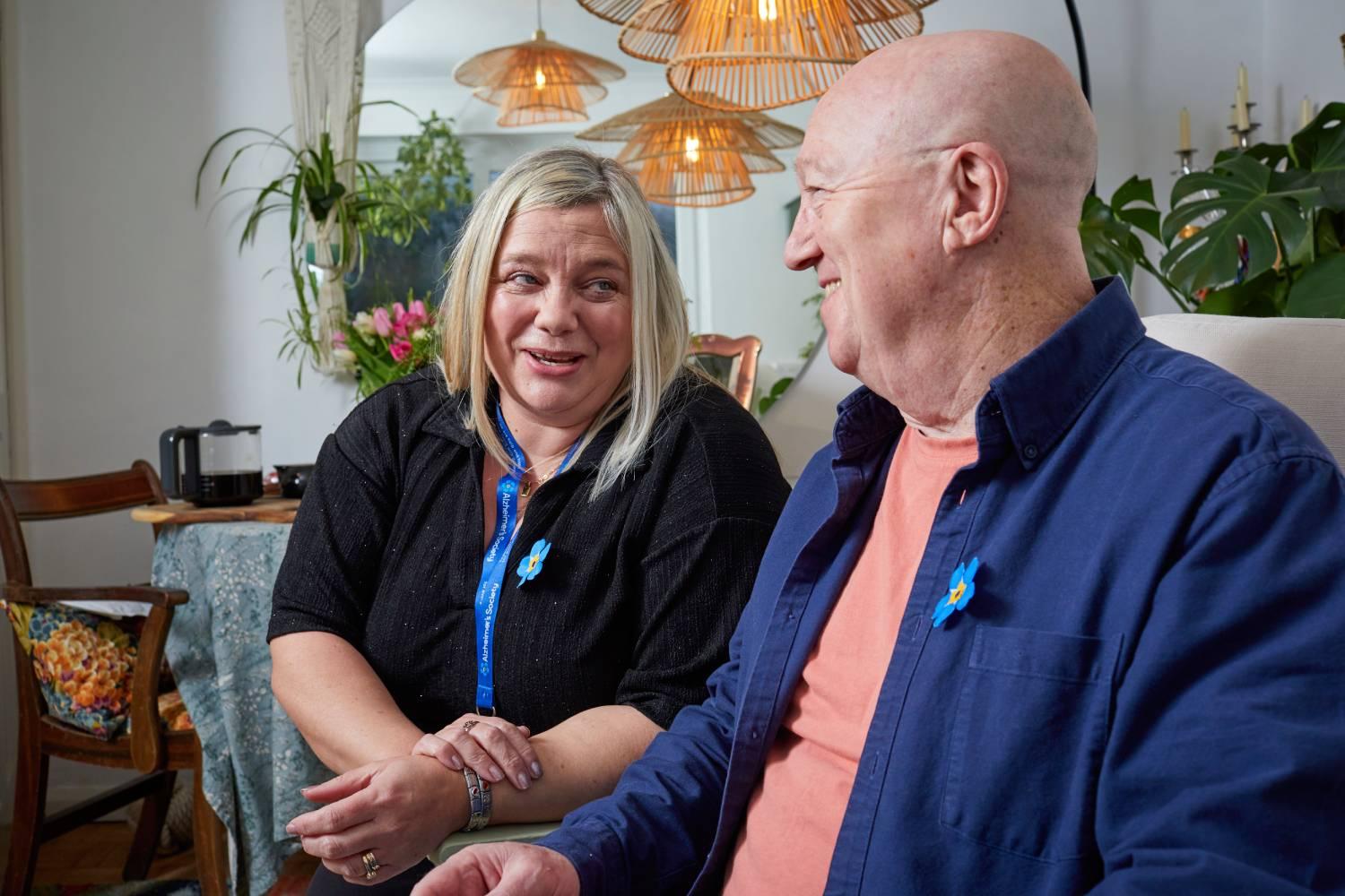 Geraint is talking to his dementia support worker.