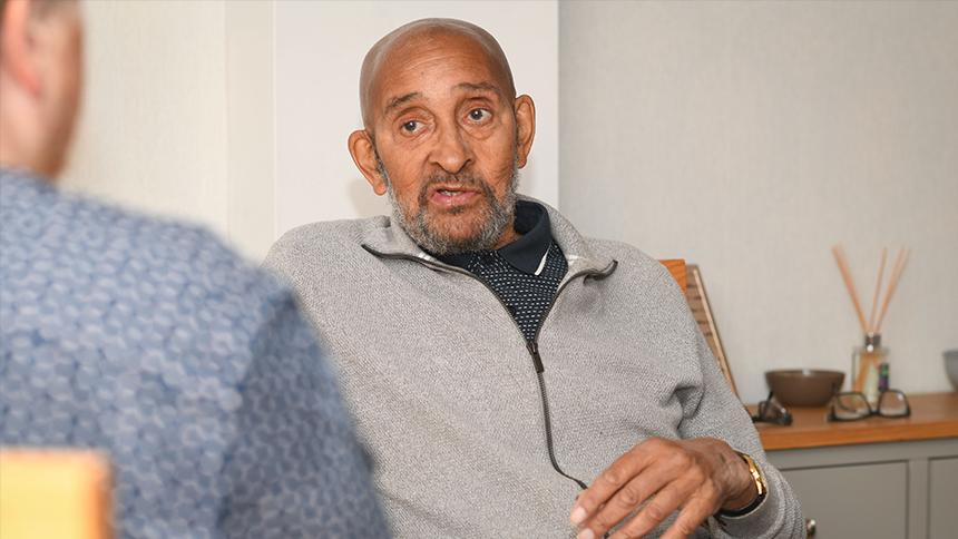 Howard Ducille speaking to Luke Bishop