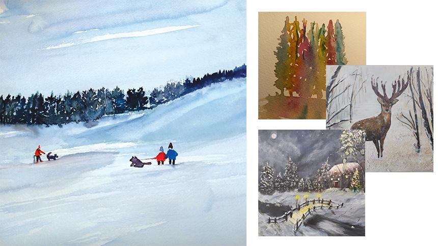 Previous winning Christmas card designs