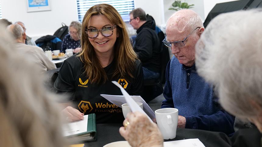 Suzi Perry, TV presenter and Wolves Foundation Ambassador, at Molineux Memories