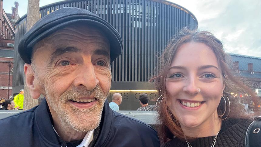 Mick Lambert with his daughter